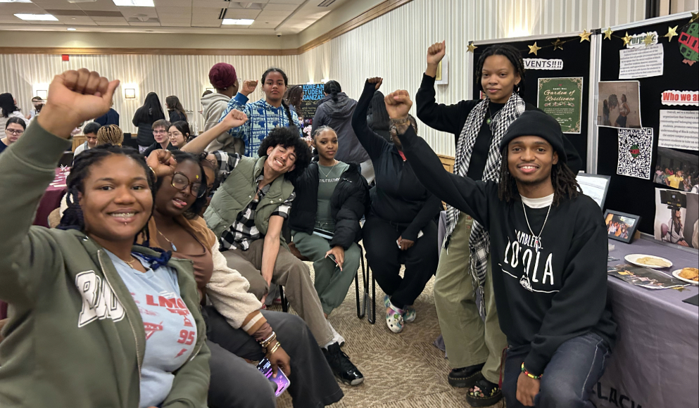 Amelie and a group of Black Student Union members attending an event.